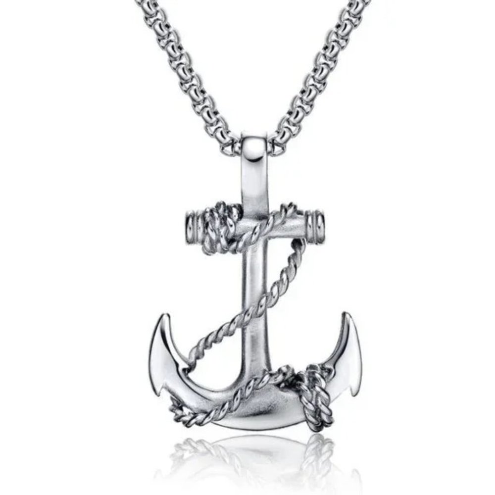 New Design Silver Anchor Necklace